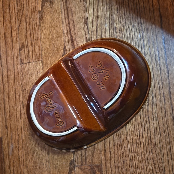 Vintage H.P. Hall Brown Glazed Divided Ovenproof Casserole Serving Dish - Picture 6 of 12